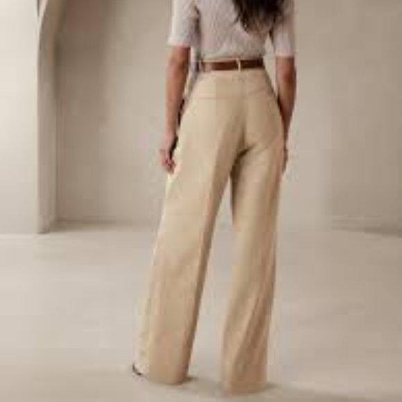 NWT Current Collection BANANA REPUBLIC Norfolk Wide-Leg Linen-Cotton - Picture 5 of 8